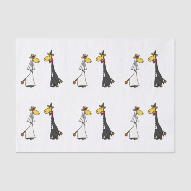 Funny Giraffe Wedding Tissue Paper Seidenpapier (Vorderseite)