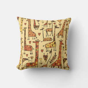 Funny giraffes sketch, seamless pattern your desig kissen