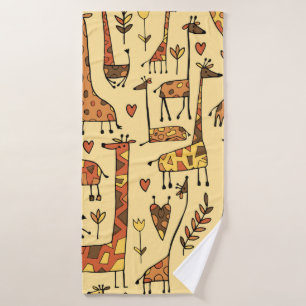 Funny giraffes skizzen, nahtloses muster deines de badehandtuch