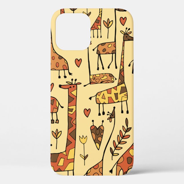 Funny giraffes skizzen, nahtloses muster deines de Case-Mate iPhone hülle (Rückseite)