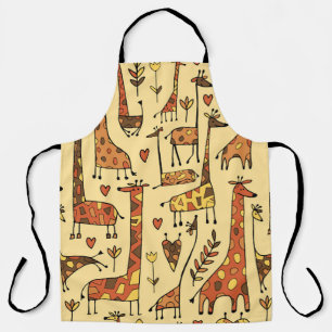 Funny giraffes skizzen, nahtloses muster deines de schürze
