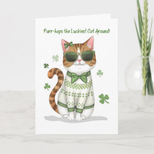 Funny Girl Cat Traaring Sonnenbrille Bow St Patric Karte