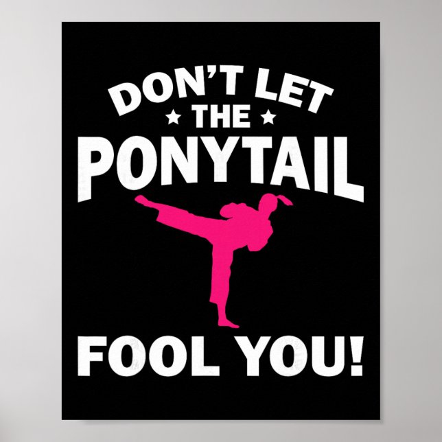 Funny Girl Karate Design Kids Women Kickboxing Bla Poster (Vorne)