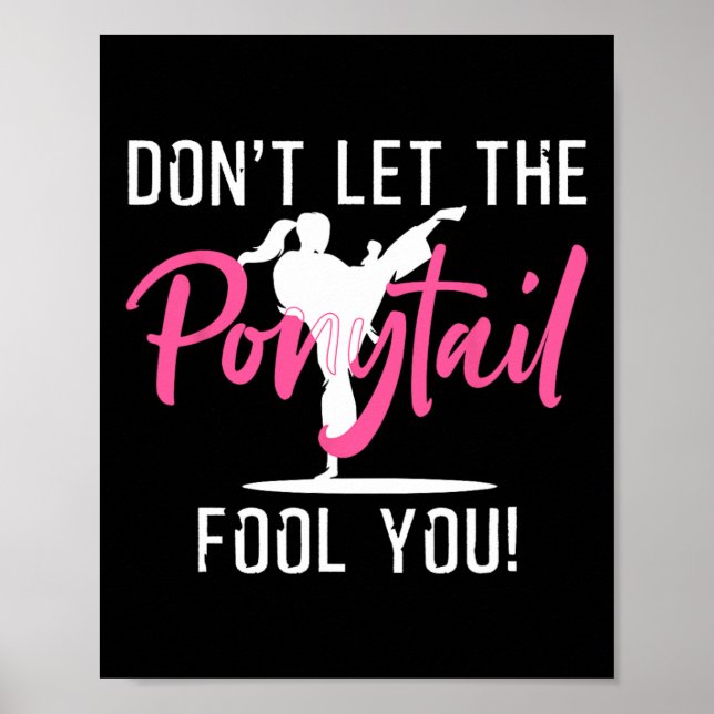 Funny Girl Karate Design Kinder Kickboxing Poster (Vorne)