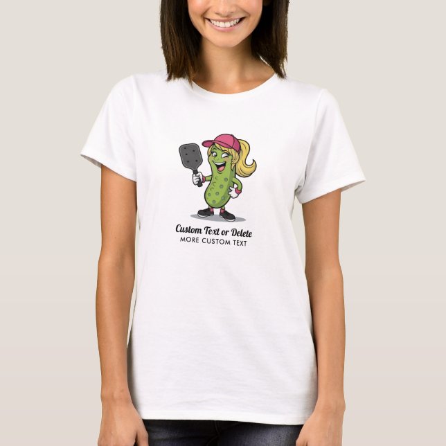 Funny Girl Pickle Pickle Pieptleball Benutzerdefin T-Shirt (Vorderseite)