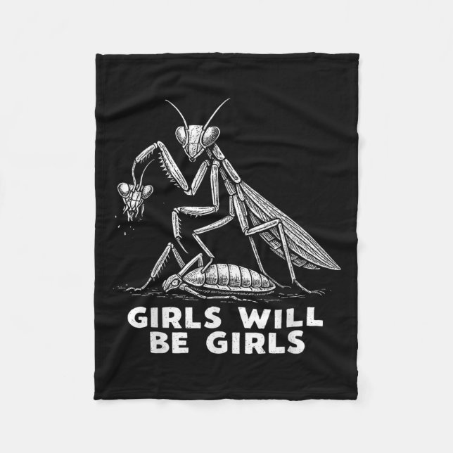 Funny Girl wird Mädchen sein, die Mantis T-Shirt b Fleecedecke (Vorderseite)