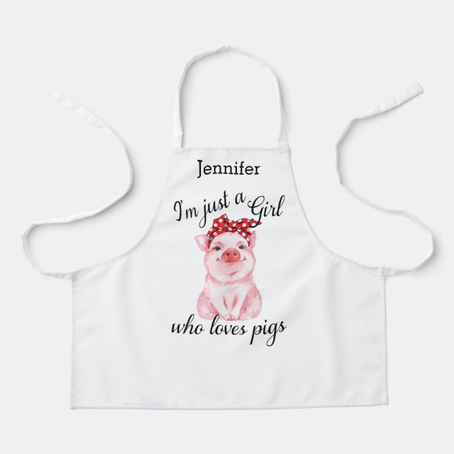 Funny Girls Liebe Schweine Personalisiert Schürze (Vorderseite)