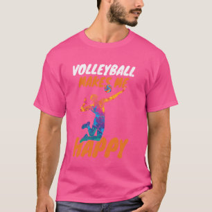 Funny Girls Volleyball macht mich glücklich T-Shirt
