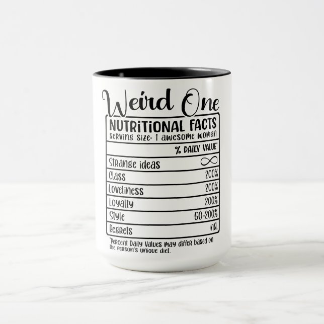 Funny Girls Weekend/Seltsame One Ernährungsfakte Tasse (Zentrum)