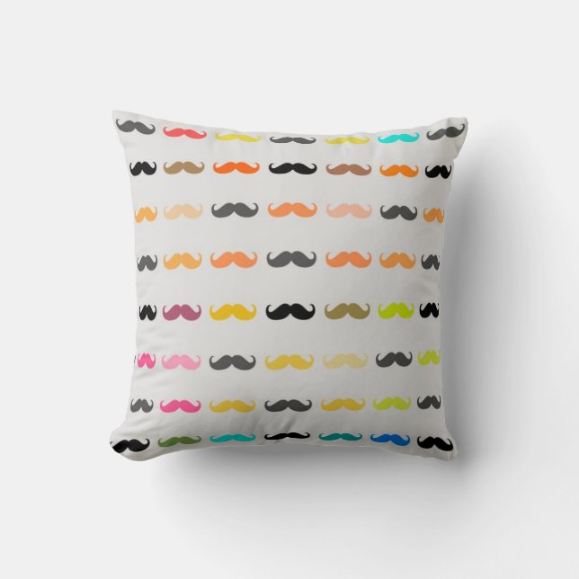Funny Girly Mustache Kissen (Vorderseite)