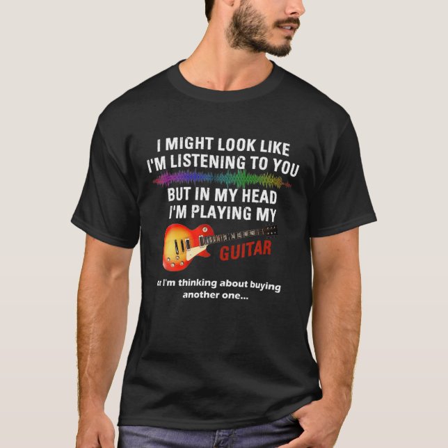 Funny Gitarre könnte ich aussehen, als höre ich Vi T-Shirt (Vorderseite)
