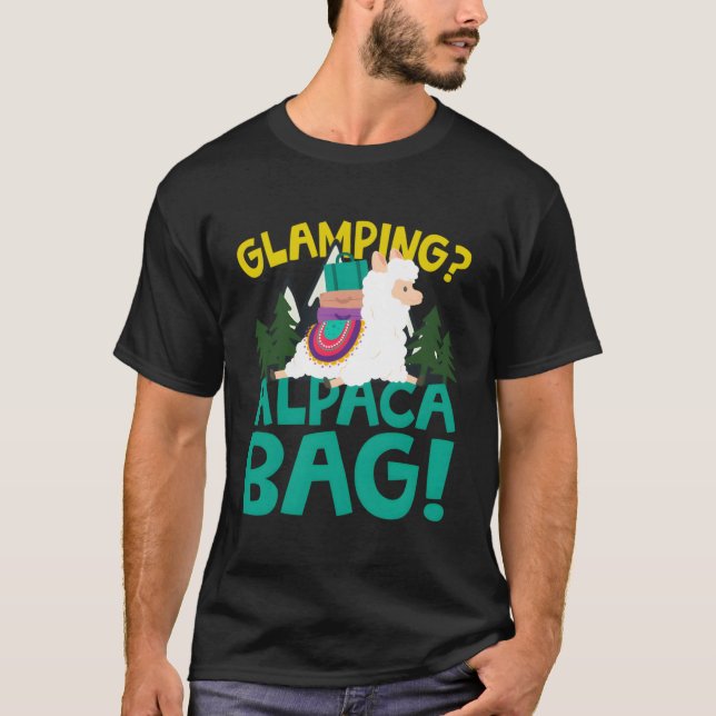 Funny Glamping Alpaca T-Shirt (Vorderseite)