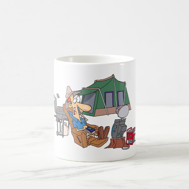Funny Glamping Cartoon Luxus Camping Kaffeetasse (Von Creator hochgeladen)