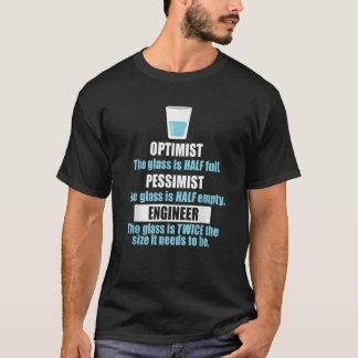 Funny Glass Halb Vollblut Shirt Optimist Pessimist
