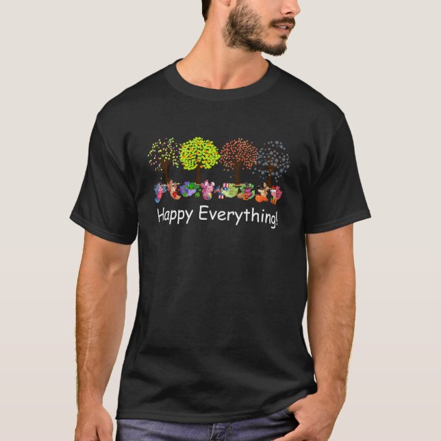 Funny glücklich alles Axolotls Alle Jahreszeiten A T-Shirt (Vorderseite)