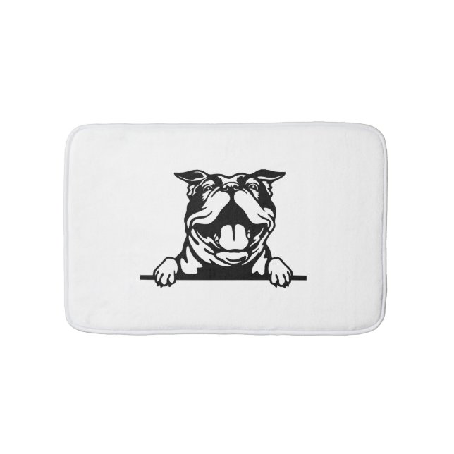 Funny glücklicher Bulldog Badematte (Vorderseite)