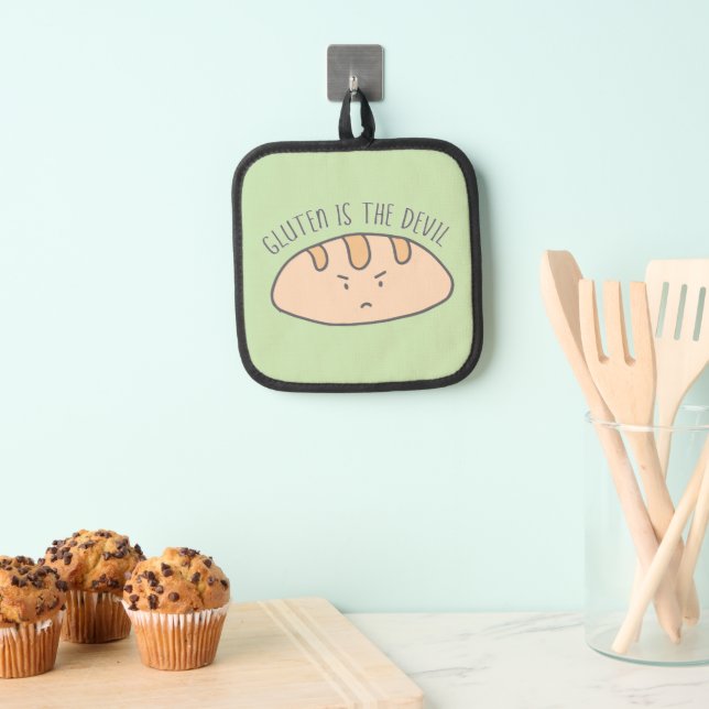 Funny Gluten ist das Teufelskleber-freie Gluten Topflappen (Insitu (Hängend))