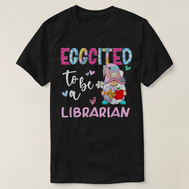 Funny Gnome entstand als librarian Bunny Easte T-Shirt (Design vorne)
