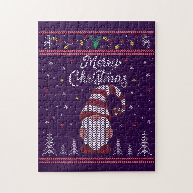 Funny Gnome Frohe Weihnachten (Vertikal)