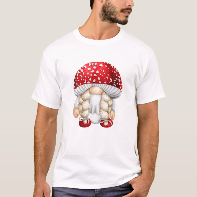 Funny Gnome Kostüm für Toadstocker Oma mit Schnitt T-Shirt (Vorderseite)