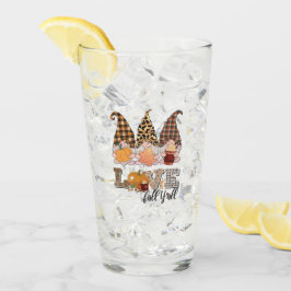 Funny Gnome Lieben fallen, Kürbissaison Glas