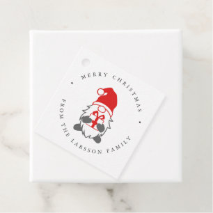 Funny Gnome mit Weihnachten Geschenk und Weihnacht Geschenkanhänger
