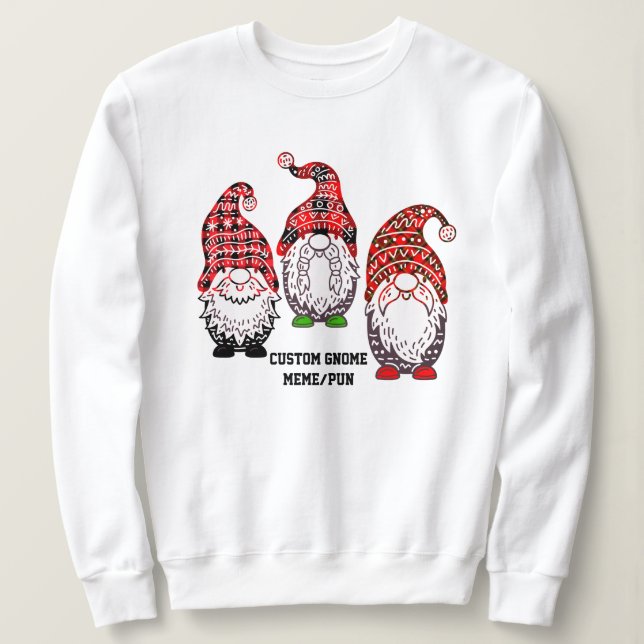 Funny Gnome Sweatshirt - Custom Kariert Meme Hoodi (Design vorne)