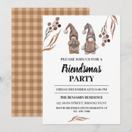Funny Gnomes Friendsmas Weihnachts-Party Einladung