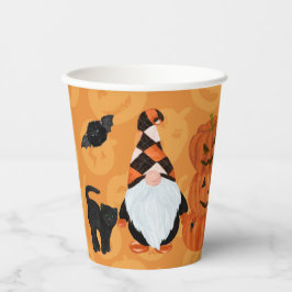 Funny Gnomes Jack o' Lantern Halloween Pappbecher