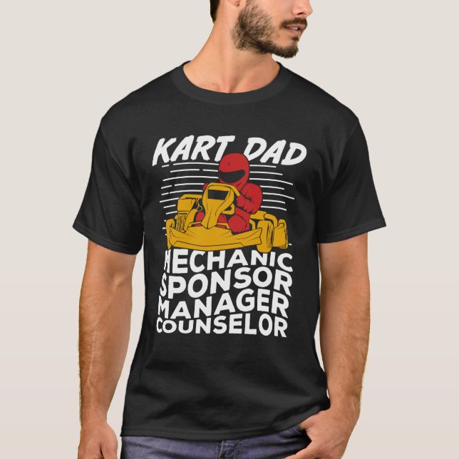 Funny Go Kart Racing Vater Vater Geschenk T-Shirt (Vorderseite)