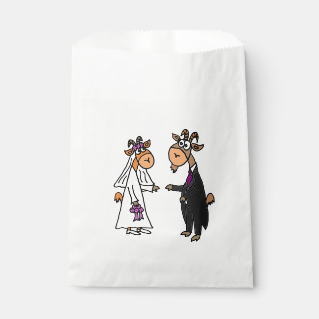 Funny Goat Brie and Groom Gevor Bag Geschenktütchen (Vorderseite)