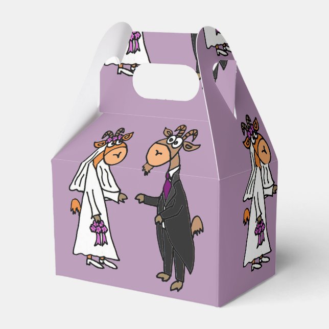 Funny Goat Brie and Groom Wedding Geschenkschachtel (Vorderseite)