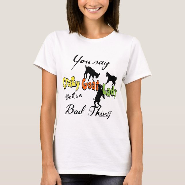 FUNNY GOAT | Crazy Goat Lady T-Shirt (Vorderseite)
