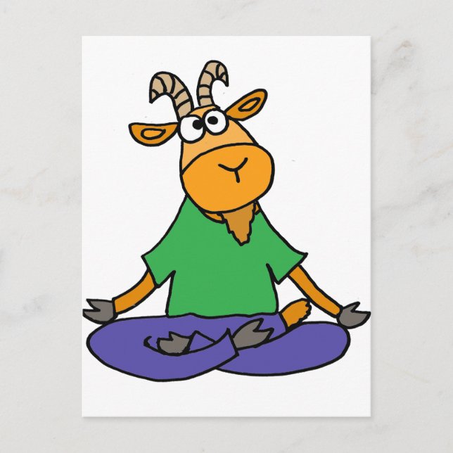 Funny Goat Doing Lotus Position Yoga Postkarte (Vorderseite)