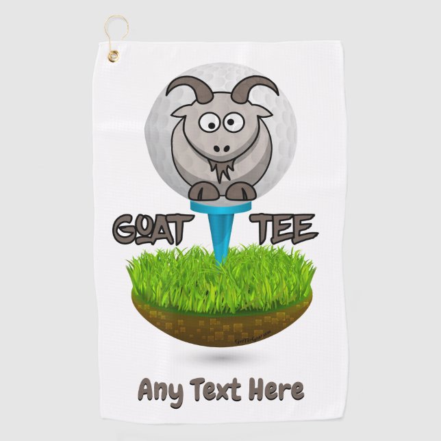 Funny Goat Golf T-Shirt Golfhandtuch (Vorderseite)