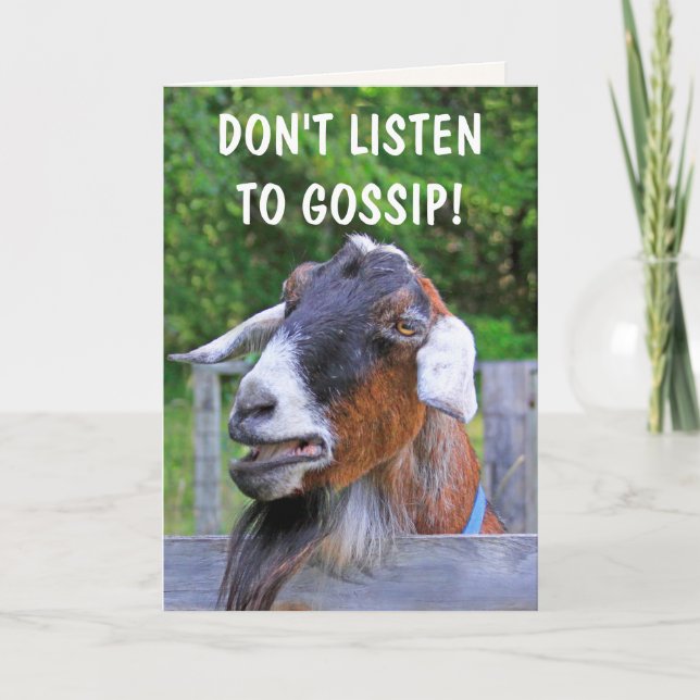 Funny Goat Gossip Geburtstag Karte (Vorderseite)