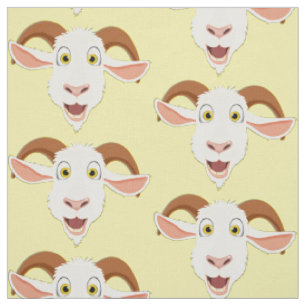 Funny Goat Niedlich Cartoon Farm Animal Muster Stoff