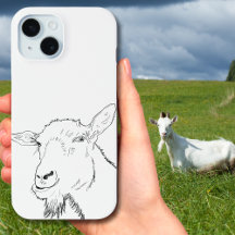Funny Goat Stillinie Zeichnend Tierkunstdesign
