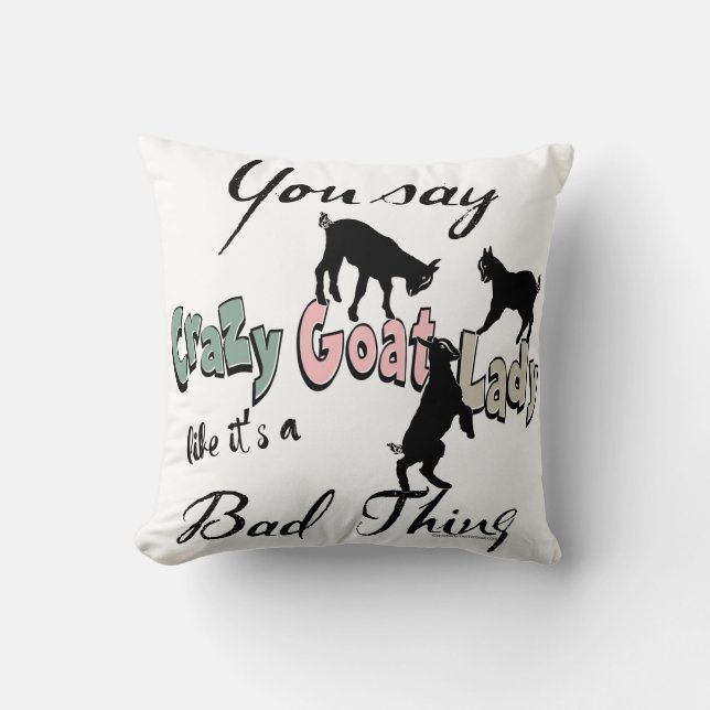 FUNNY GOAT | Südwest Warme Farben Crazy Goat Lady Kissen (Vorderseite)