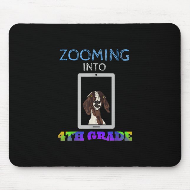 Funny Goat Virtual 4th Grader Zurück zur Schule 20 Mousepad (Vorne)