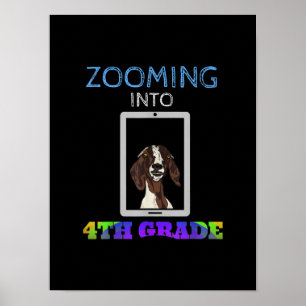 Funny Goat Virtual 4th Grader Zurück zur Schule 20 Poster