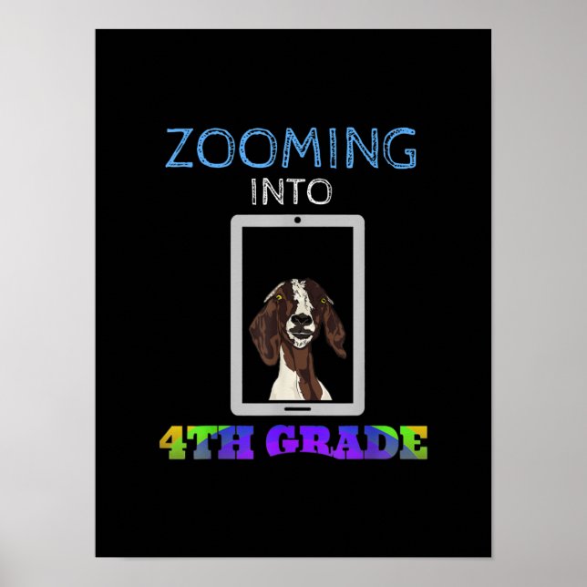Funny Goat Virtual 4th Grader Zurück zur Schule 20 Poster (Vorne)