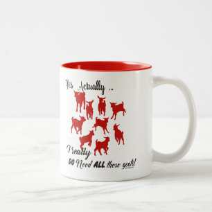 FUNNY GOATS   BRAUCHEN SIE all diese Ziegen GetYer Zweifarbige Tasse