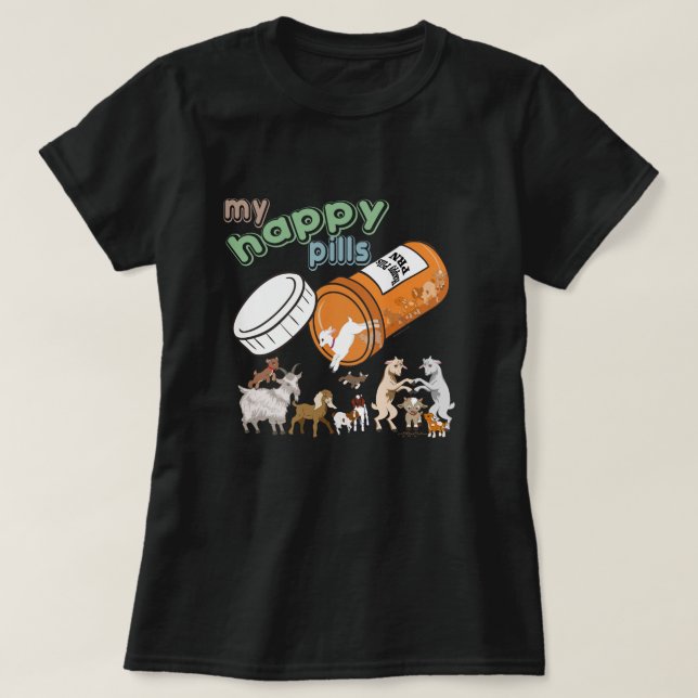 FUNNY GOATS | Meine glücklichen Pillen GetYerGoat T-Shirt (Design vorne)