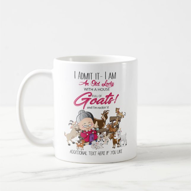 Funny Goats - Old Lady House Full Goats Kaffeetasse (Links)