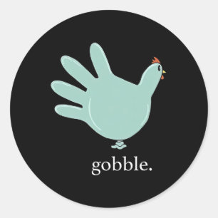 Funny Gobble Türkei Handschuh Medizin Nures Thanks Runder Aufkleber
