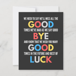Funny Going Away Farewell Dankeskarte