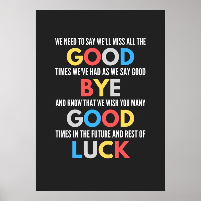 Funny Going Away Farewell Poster (Vorne)