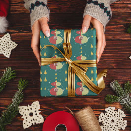 Funny Gold Tree Weihnachten Custom Foto Holiday Geschenkpapier