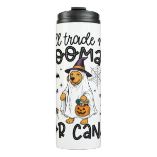 Funny Golden Dog Halloween Ghost Spooky Thermosbecher